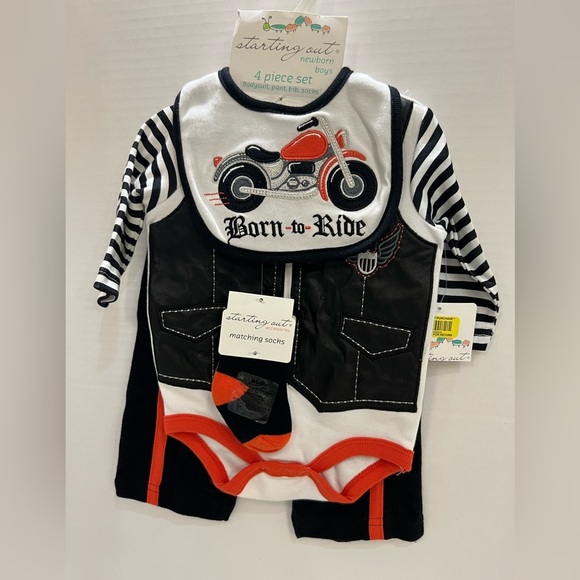 Starting Out Black and Red Motorcycle Bib - Picture 2 of 7